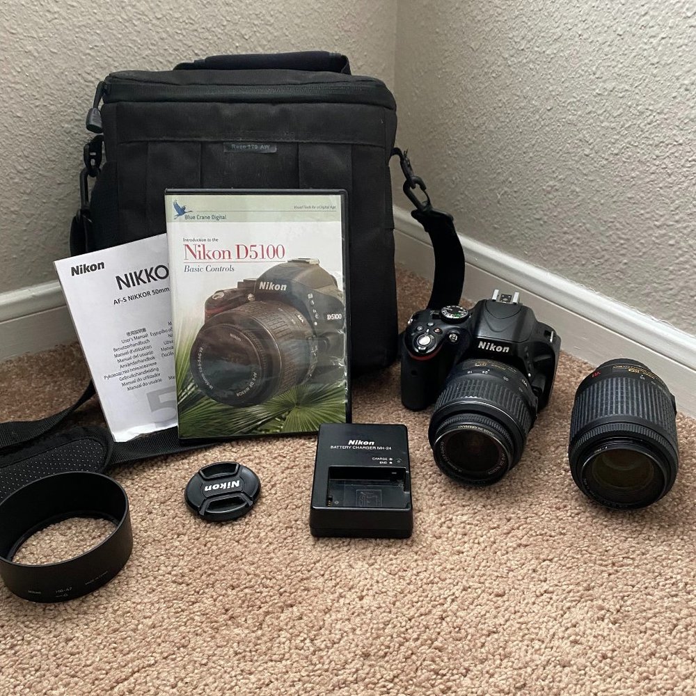 Nikon d5100 DSLR Camera with Extra Lens & Accessories